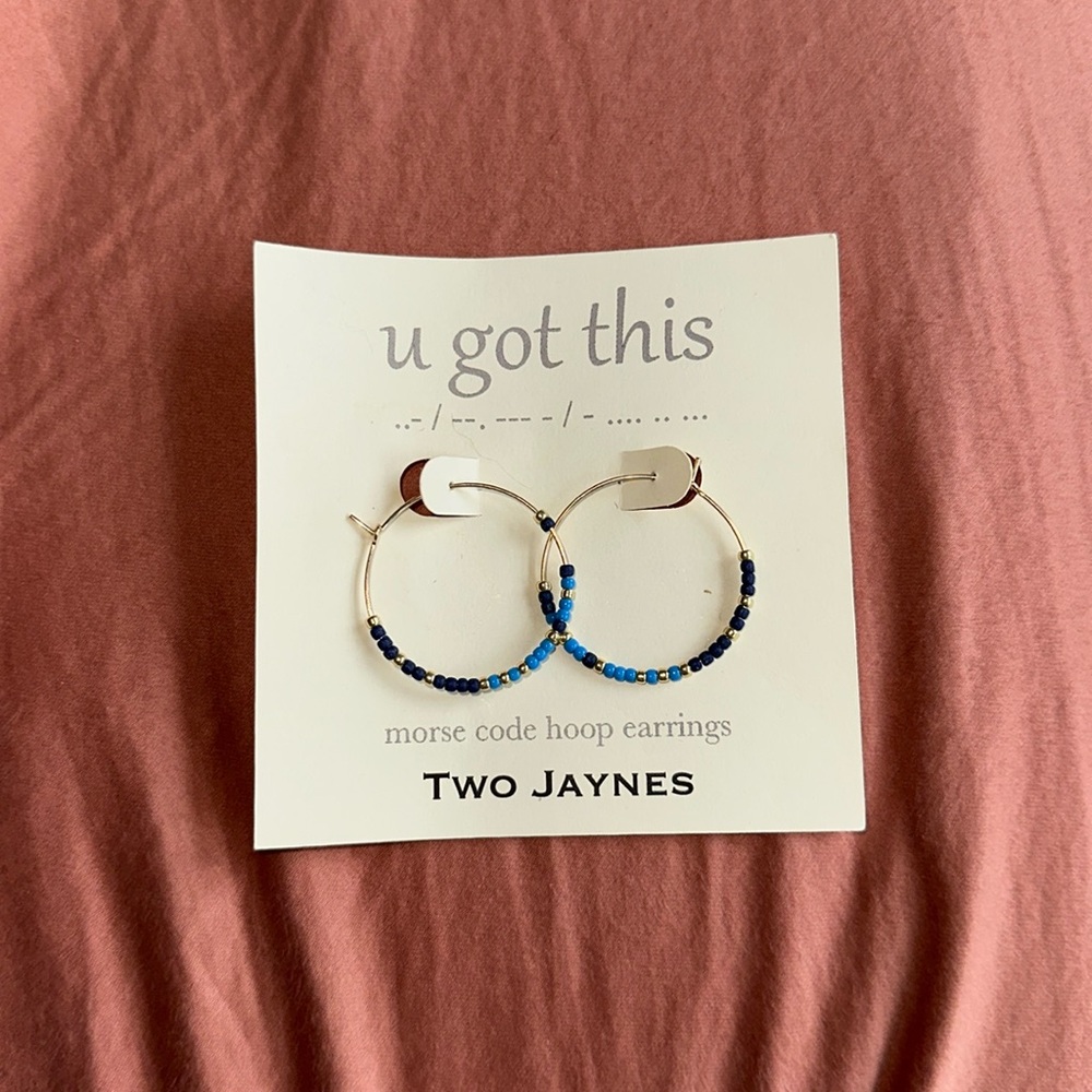 Two Jaynes Morse Code Hoop Earrings